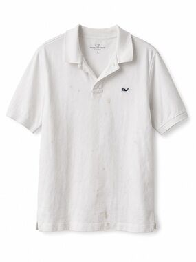 Vineyard Vines White Polo with Navy Whale Logo